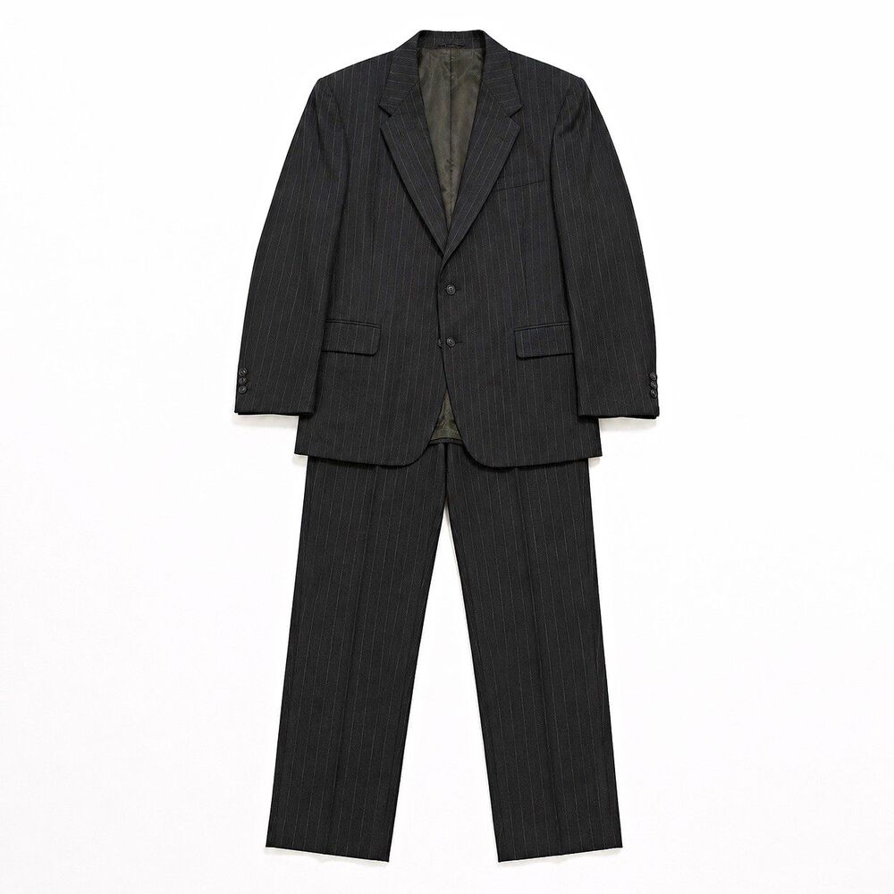 Towncraft Men's 2-Piece Gray Pinstripe Suit 44L W36 L32 2-Button Lined